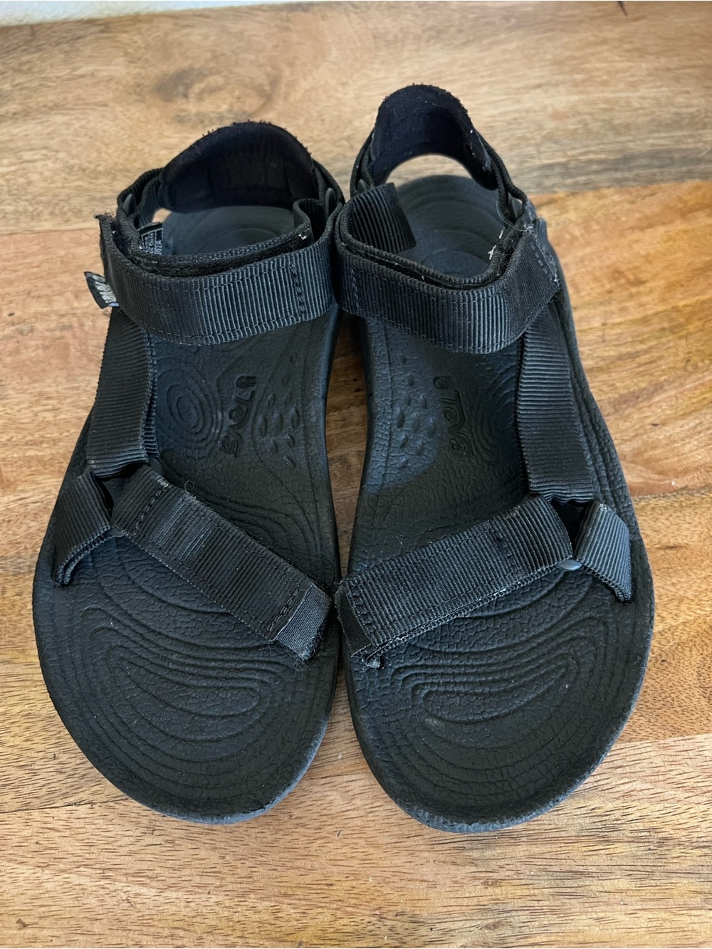 Teva Hurricane Sport Sandals Men's Black on Black Adjustable Straps Size 8
